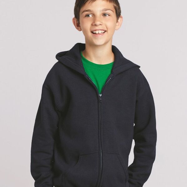 Midweight Youth Full-Zip Hooded Fleece Sweatshirt Thumbnail