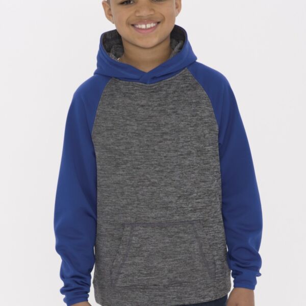 ATC Dynamic Heather Youth Two-Tone Polyester Fleece Hoodie – Breathable & Durable Thumbnail